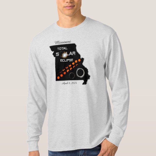Missouri Solar Eclipse Men's Long Sleeve Shirt (Vorderseite)