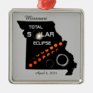 Missouri Solar Eclipse Square Ornament Aus Metall