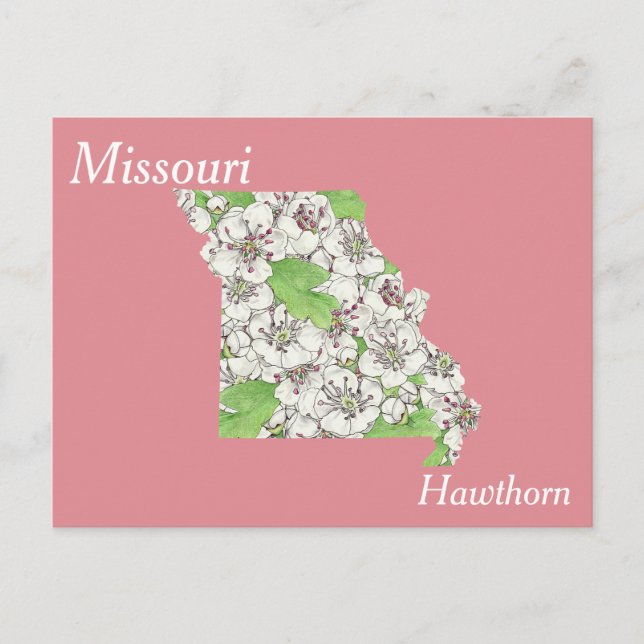 Missouri Staat Blume Collage Map Postkarte (Vorderseite)