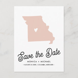 MISSOURI Staat Hochzeit in Urlaubsort JEDE FARBE Ankündigungspostkarte
