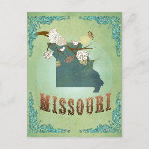Missouri Staat Map - Green Postkarte