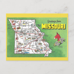 Missouri Staat Map Postcard Postkarte