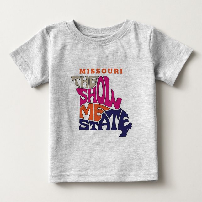 Missouri Staat Nickname Word Art Baby T-shirt (Vorderseite)