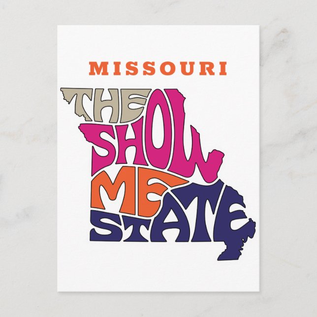Missouri Staat Nickname Word Art Postkarte (Vorderseite)