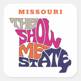 Missouri Staat Nickname Word Art Quadratischer Aufkleber