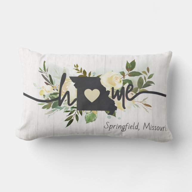 Missouri Staat Personalisiert Ihre Zuhause City Ru Lendenkissen (Vorderseite)