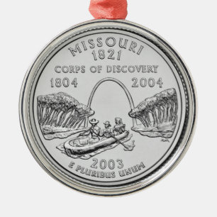 Missouri Staat Quarter Silbernes Ornament