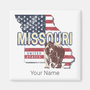Missouri Staat United Staaten Retro Map Vintag USA Magnet