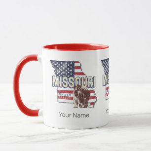 Missouri Staat United Staaten Retro Map Vintag USA Tasse