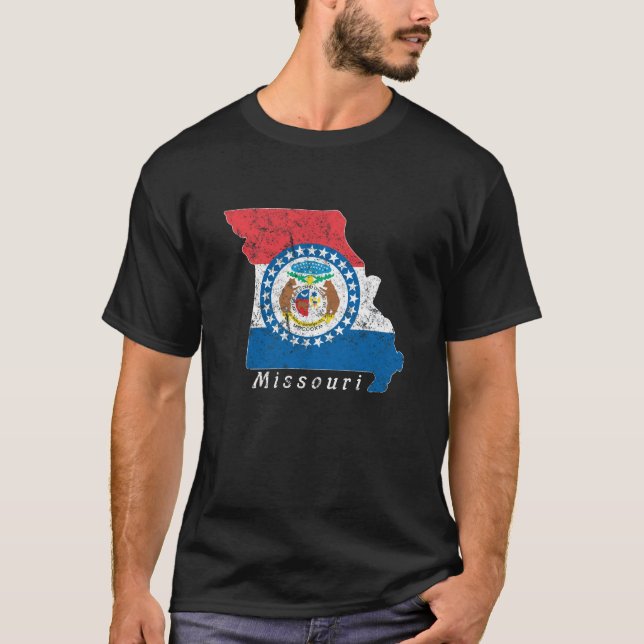 Missouri-Staats-Flaggen-patriotischer Staat T-Shirt (Vorderseite)