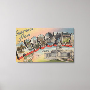 Missouri (Staats-Hauptstadt/Blume) Leinwanddruck