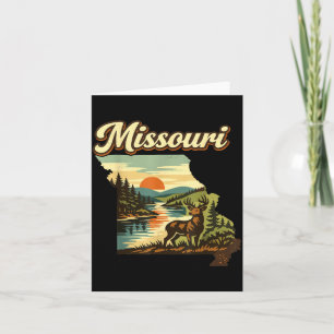 Missouri State Sonnenuntergang Hirsch Fluss Ozark Karte