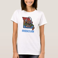 Missouri State Tattoo-Stil Gateway Arch Flussboot
