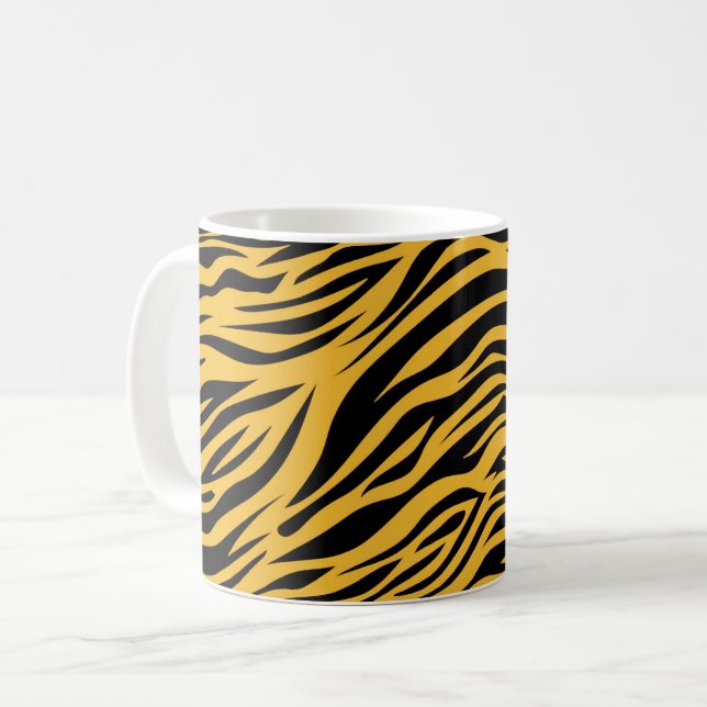 Missouri Tiger Streifen Schwarz und Gold Kaffeetasse (Vorderseite Links)
