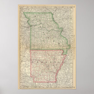 Missouri und Arkansas Poster