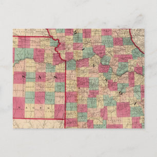 Missouri und Kansas Postkarte