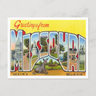 Missouri Vintag Big Letters Postkarte
