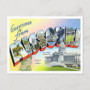 Missouri Vintag Big Letters Postkarte