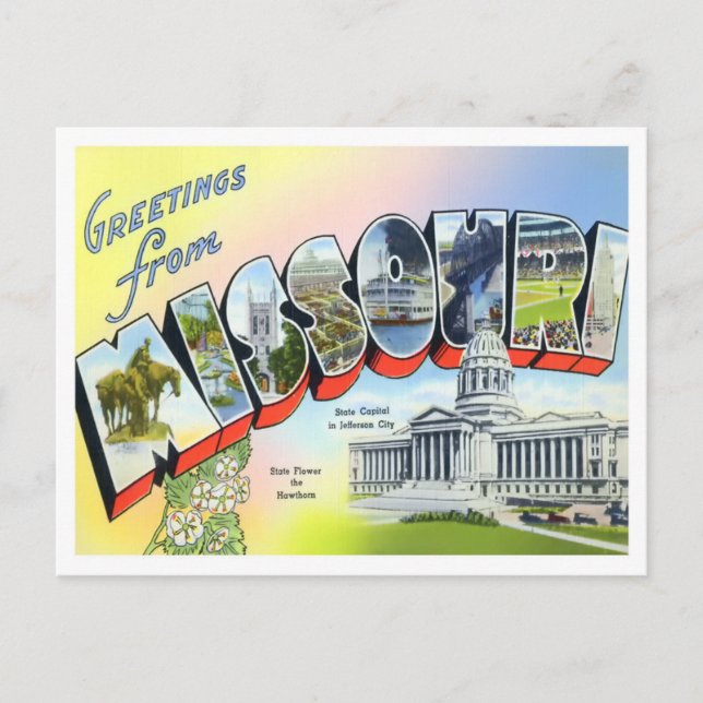 Missouri Vintag Big Letters Postkarte (Vorderseite)
