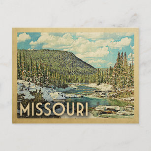 Missouri Vintage Reisen Snowy Winter Natur Postkarte