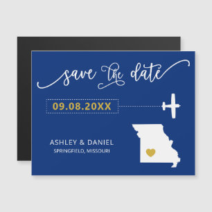 Missouri Wedding Save the Date Card, Map Magneteinladung