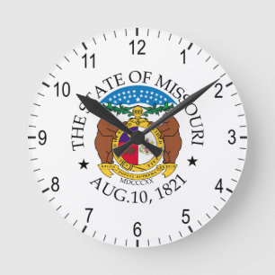 Missouri-Zeichen Runde Wanduhr