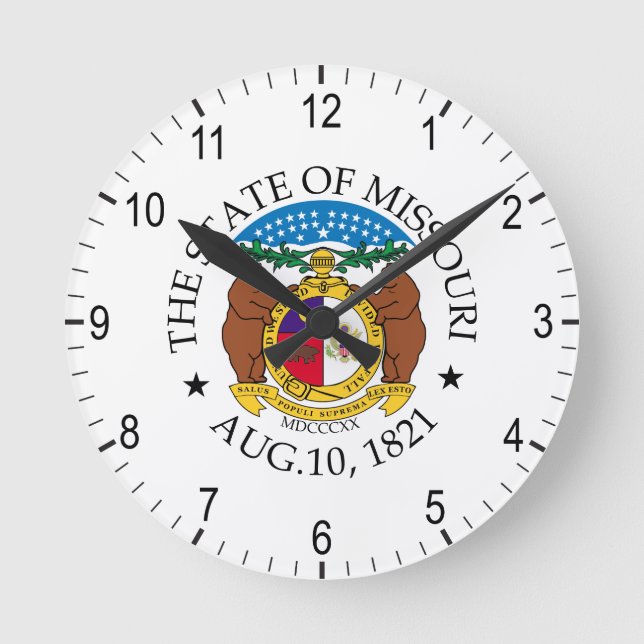 Missouri-Zeichen Runde Wanduhr (Vorderseite)