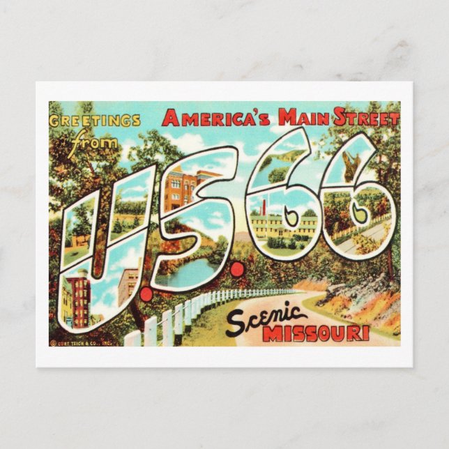 Missouris Route 66 Postkarte (Vorderseite)