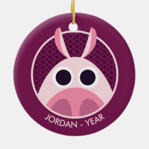 Misstrauisch das Schwein Keramikornament