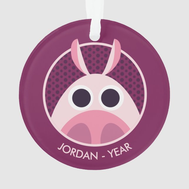 Misstrauisch das Schwein Ornament (Rückseite)