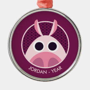 Misstrauisch das Schwein Silbernes Ornament