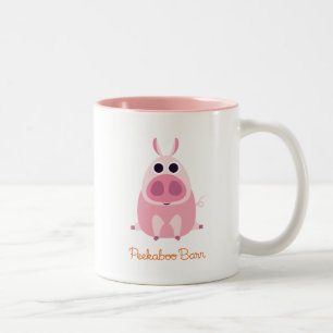Misstrauisch das Schwein Zweifarbige Tasse
