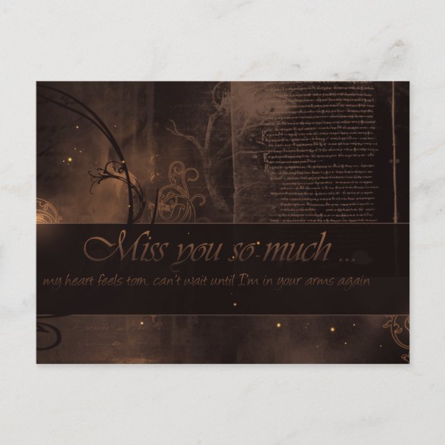 MissYouSoMuch Postkarte (Vorderseite)