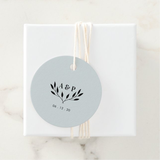 Mist Blue | Einfache moderne Hochzeit Vielen Dank  Geschenkanhänger (Beispiel)