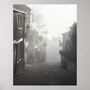 Mist on Haworth Main Street Poster