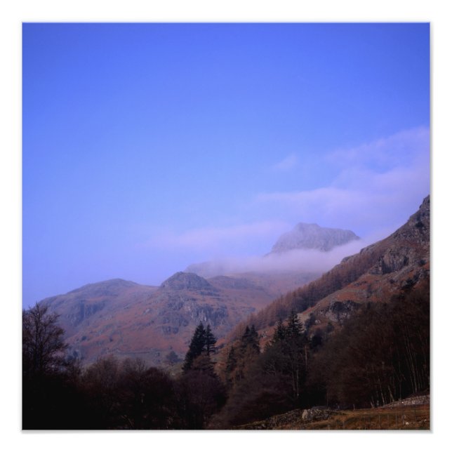 Mist The Langdale Pikes Lake District England Fotodruck (Vorne)