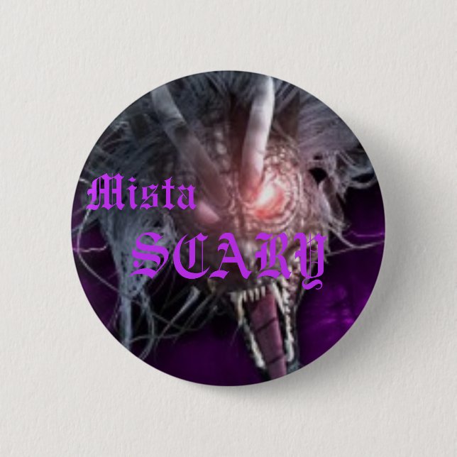 Mista BEÄNGSTIGENDER heller lila Drache-Knopf Button (Vorderseite)