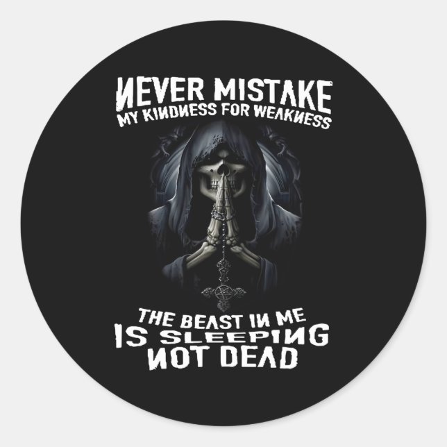 Mistake nie meine Güte für Schwäche Basic Runder Aufkleber (Vorderseite)