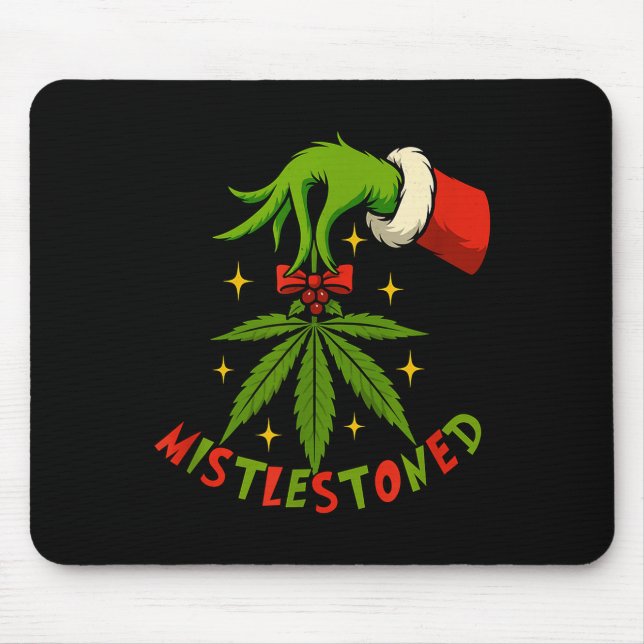 Mistelbefallenes Unkrautblatt Lustiges Stoner-Weih Mousepad (Vorne)