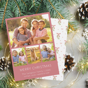 Mistelzweig-Bogen-Multi-Foto-Familien-Weihnachtska Einladung