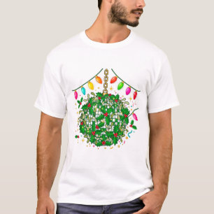 Mistelzweig Disco-Kugel Weihnachtsfeier Kunst T-Shirt