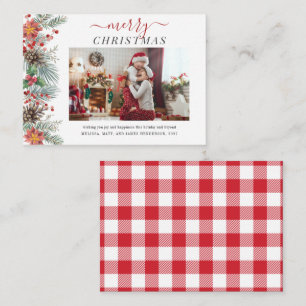 Mistelzweig Familienfoto Frohe Weihnachten Feierta Mitteilungskarte