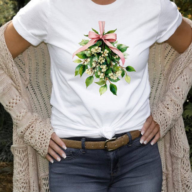 Mistelzweig mit rosa Band T-Shirt (Von Creator hochgeladen)