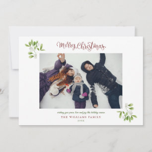 Mistelzweig Modern Script Frohe Weihnachten Foto
