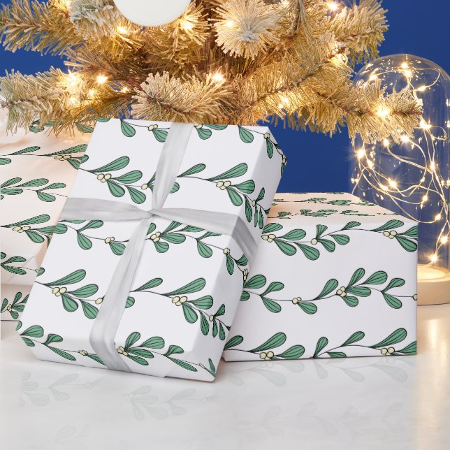 Mistelzweig-Muster Geschenkpapier (Feiertage)