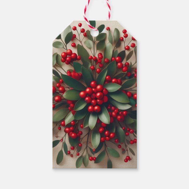 Mistelzweig-Tag Geschenkanhänger (Vorderseite)