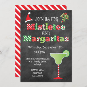Mistelzweig-und Margaritas-WeihnachtsParty Einladung