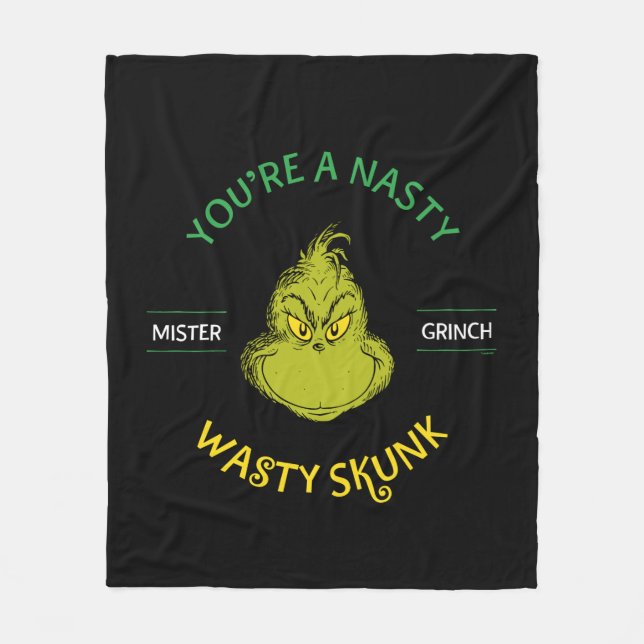 Mister Grinch | Du bist ein Ekliger Wasty Skunk Fleecedecke (Vorderseite)