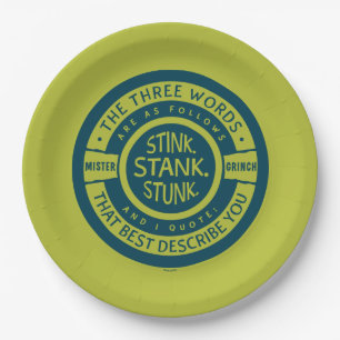 Mister Grinch   Stink Stank Stunk Quote Pappteller