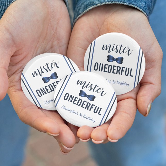 Mister Onederful Bow Krawatte 1. Geburtstag Button (Von Creator hochgeladen)